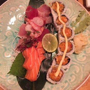 Saku Sushi - Lunch special. Sashimi with spicy salmon roll. Delicious. - Sushi Bars Near Me - Toronto, Ontario Saku Sushi - Lunch special. Sashimi with spicy salmon roll. Delicious. - Sushi Bars Near Me - Toronto, Ontario