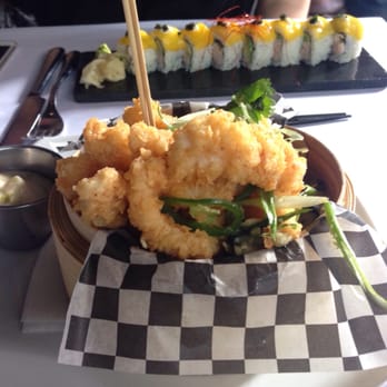 Coast - Calamari and mango California roll - Seafood Near Me - Vancouver, British Columbia Coast - Calamari and mango California roll - Seafood Near Me - Vancouver, British Columbia