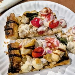 Sardo's Pizzeria - 10-9-25. What they call a chicken bruschetta slice.  Pretty damn tasty.