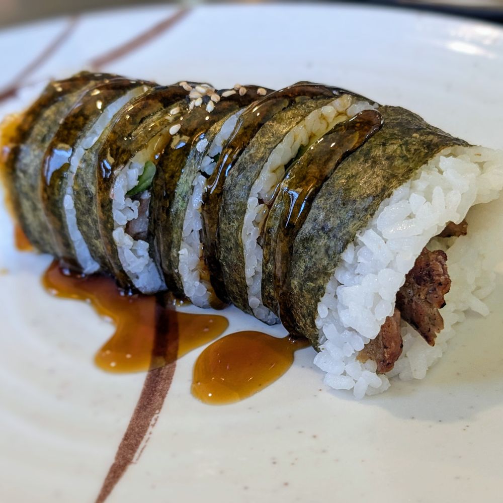 Daiki Sushi - Beef Teriyaki Roll which fell apart on contact. - Japanese Near Me - San Mateo, California Daiki Sushi - Beef Teriyaki Roll which fell apart on contact. - Japanese Near Me - San Mateo, California