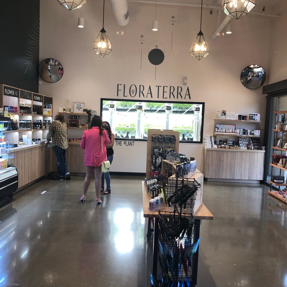Flora Terra showroom with a window peek into their grow room Flora Terra showroom with a window peek into their grow room