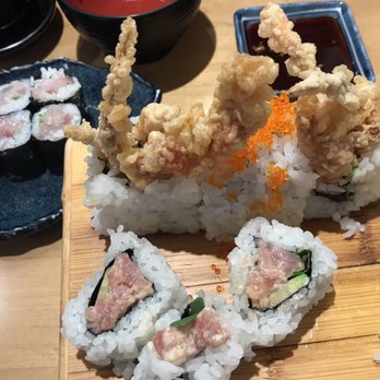 Photo of Restaurant Murata - Portland, OR, United States. Lunch special spicy tuna, classic yellowtail roll, and the soft-shelled crab roll.