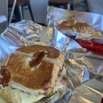 Grateful Bagel - Each bagel sando $8.99 - Bagels Near Me - Petaluma, California