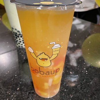 Boba Up - Mango with Lychee jelly - Bubble Tea Near Me - Seattle, Washington