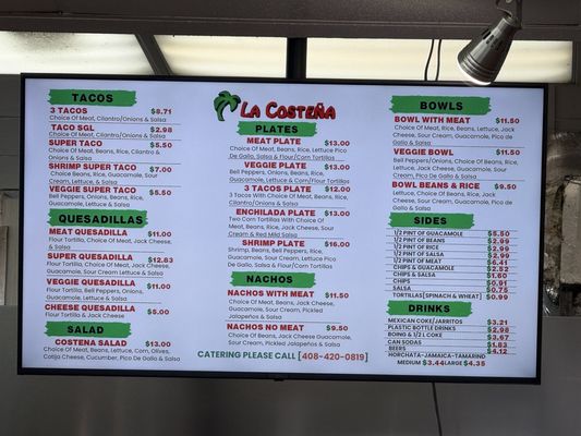 Menu photo 3 La Costena Mountain View, CA