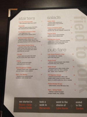 Menu photo 1 519 Table and Pour Walkerton, ON
