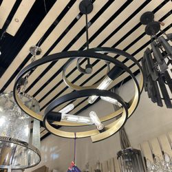 Lights'n Such - Maxim Lighting 
Matte Black with satin brass
