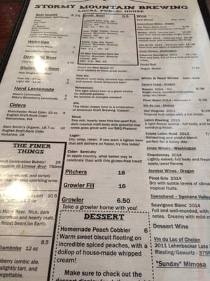 Menu photo 8 Stormy Mountain Brewing Chelan, WA Menu photo 8 Stormy Mountain Brewing Chelan, WA
