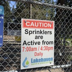 French Lake Off-Leash Dog Park - Beware of the sprinklers it said. Thankfully they did not go off on us.