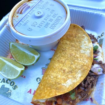 Tacos Chapala - Birria quesataco comes with a delicious side of consome for free - Mexican Near Me - Stockton, California