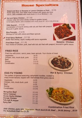 Menu photo 5 Vina Restaurant Saint Paul, MN Menu photo 5 Vina Restaurant Saint Paul, MN
