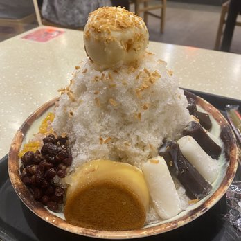 Meet Fresh - Shaved ice with egg pudding, red beans, mochi, taro balls, and ice cream. - Desserts Near Me - Houston, Texas Meet Fresh - Shaved ice with egg pudding, red beans, mochi, taro balls, and ice cream. - Desserts Near Me - Houston, Texas