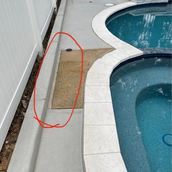 Sol Pacific Pool Plastering - 1st attempt concrete relay note not continuous with original new concrete laid - Pool Cleaners Near Me - El Cajon, California