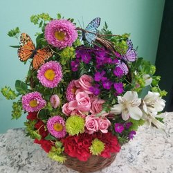 Novelties By Nadia Flowers And More - Butterfly Garden Basket