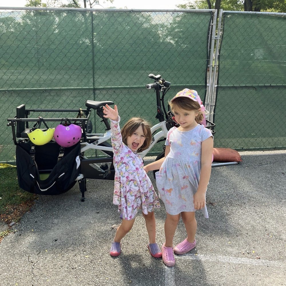 Happy girls with our bike!