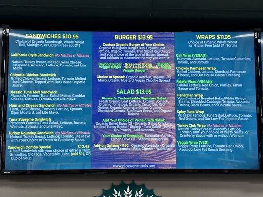 Menu photo 1 Picasso Naturals San Diego, CA