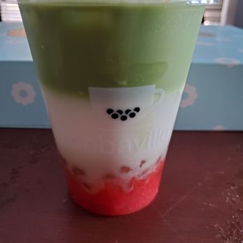 Bobaville - Strawberry Matcha Latte - Bubble Tea Near Me - San Francisco, California