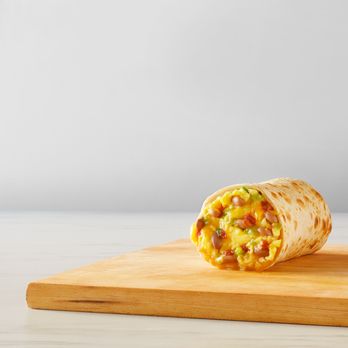 High Tech Burrito - Mill Valley - Breakfast Burrito (Served all Day) - 2 fresh eggs scrambled with green onions, pinto beans, cheese, red chili salsa, avocado-verde salsa. - Mexican Near Me - Mill Valley, California