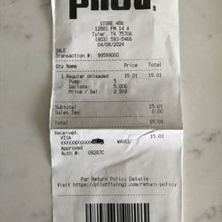 Pilot Travel Center - My receipt.  Yes, I was really there!