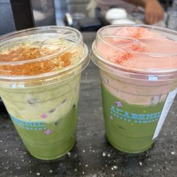Banana matcha and guava matcha