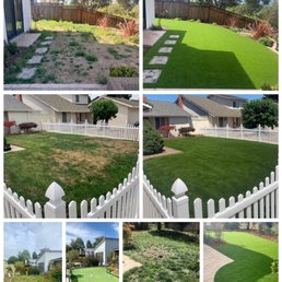 Before and After of Heavenly Greens turf and putting green.