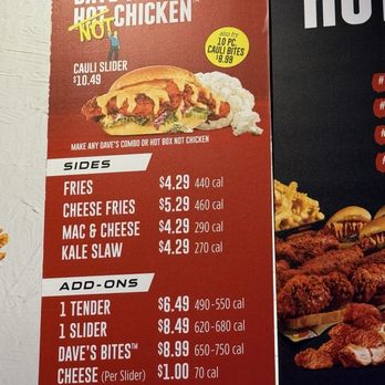 Dave's Hot Chicken - Cauli menu - Chicken Shop Near Me - Pleasant Hill, California Dave's Hot Chicken - Cauli menu - Chicken Shop Near Me - Pleasant Hill, California