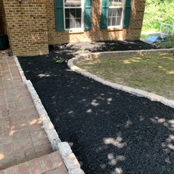 Stoney Creek Contractors - Added stone boarder and black dyed mulch!Stone