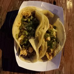 5-2-oh - Korean Tacos; pulled pork bulgogi tacos, topped with house made kimchi