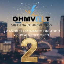 ​2 years of reliable power in Orlando! At Ohmvolt, we celebrate with speed and honesty.  321-310-3905 | www.ohmvolt.us