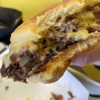 Mashed Burgers - Inside double cheeseburger - Burgers Near Me - Cliffside Park, New Jersey