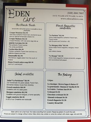 Menu photo 8 Eden Cafe Tulare, CA