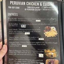 Peruvian Chicken & Cuisine Restaurant - All the dishes the restaurant has to offer.