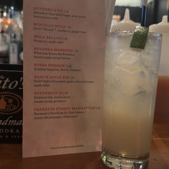 Osteria 166 - Autunno Fizz - Italian Near Me - Buffalo, New York