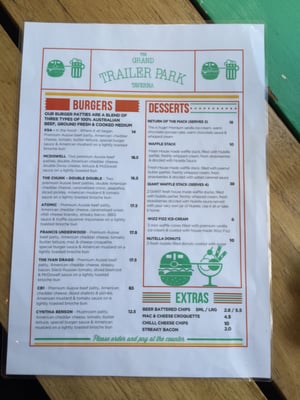Menu photo 5 Grand Trailer Park Taverna Melbourne, VIC