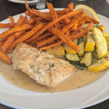 Ada’s Fish House - Halibut special and sweet potato fries - Seafood Near Me - Pismo Beach, California