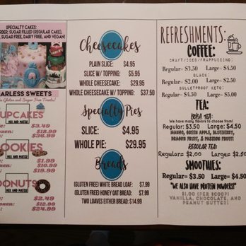 Sugarless Sweets - Menu flyer - Bakeries Near Me - Cedartown, Georgia