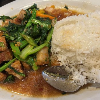 Thai Street Eats - Crispy Pork Kai-Lan - Thai Near Me - Oklahoma City, Oklahoma