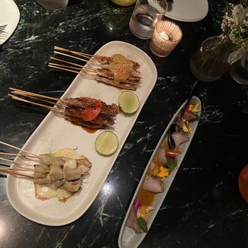 Wayan - Hiramasa Sashimi & Pork, Scallop, Chicken Satay - Indonesian Near Me - New York, New York Wayan - Hiramasa Sashimi & Pork, Scallop, Chicken Satay - Indonesian Near Me - New York, New York