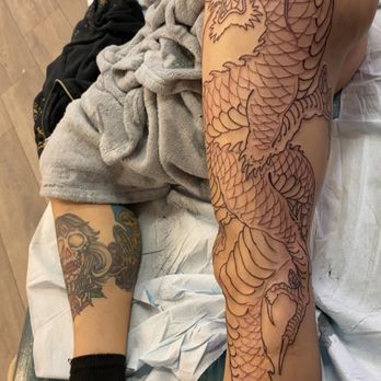Bright Side Tattoo - Japanese dragon,1st sitting - Tattoo Near Me - Concord, California Bright Side Tattoo - Japanese dragon,1st sitting - Tattoo Near Me - Concord, California