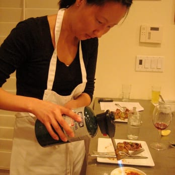 Tspoons - J Torching her lavender creme brulee - Cooking Schools Near Me - San Juan Capistrano, California Tspoons - J Torching her lavender creme brulee - Cooking Schools Near Me - San Juan Capistrano, California