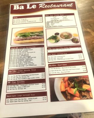 Menu photo 8 Ba Le Restaurant Arlington, TX