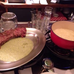 Entrecote and fondue Entrecote and fondue