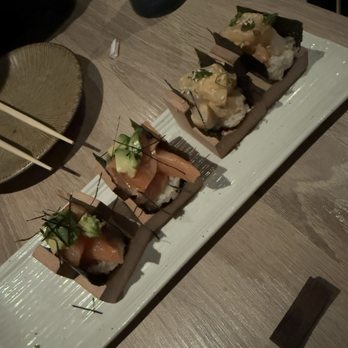 Crave Sushi Bar - Hand rolls (salmon and scallop) 10/10 - Japanese Near Me - New York, New York Crave Sushi Bar - Hand rolls (salmon and scallop) 10/10 - Japanese Near Me - New York, New York