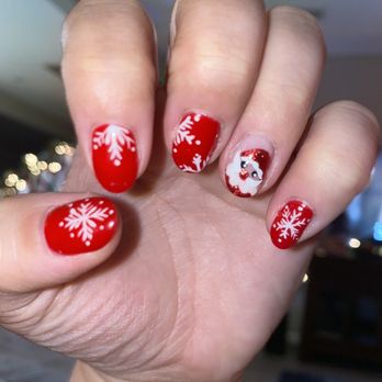 Durbin Nail Spa - Gel manicure with holiday design - Nail Salons Near Me - St. Johns, Florida Durbin Nail Spa - Gel manicure with holiday design - Nail Salons Near Me - St. Johns, Florida