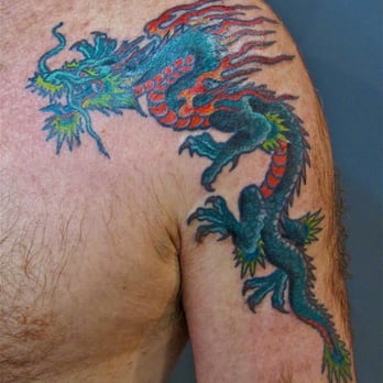 Rose & Thorn Tattoo - Colored by Lampblack Tattoo on MARCH 29, 2014 - Tattoo Near Me - San Francisco, California