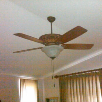 Lamps Plus - My wonderful fan. The ceiling slopes slightly but they got it to hang straight. - Home Decor Near Me - Oceanside, California