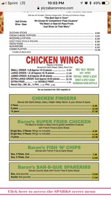 Menu photo 5 Pizza Baron - Reno Reno, NV
