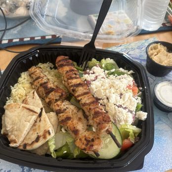 Yianni's Cafe - Chicken Souvlaki Platter (Takeout) -- Amazing!! - Greek Near Me - Ocean City, New Jersey