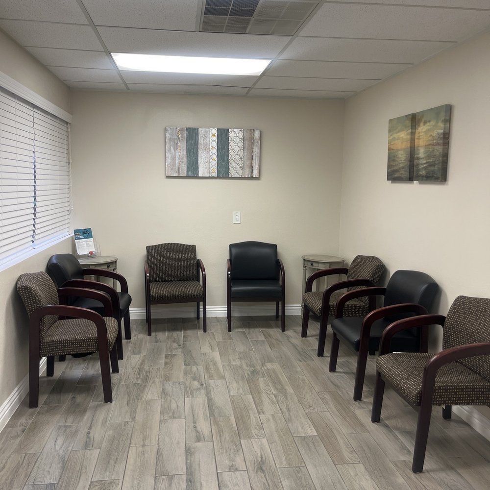 very clean waiting room.