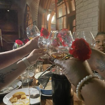 Tempest - The carnations and cognac that the restaurant gave our party. - Seafood Near Me - Charleston, South Carolina